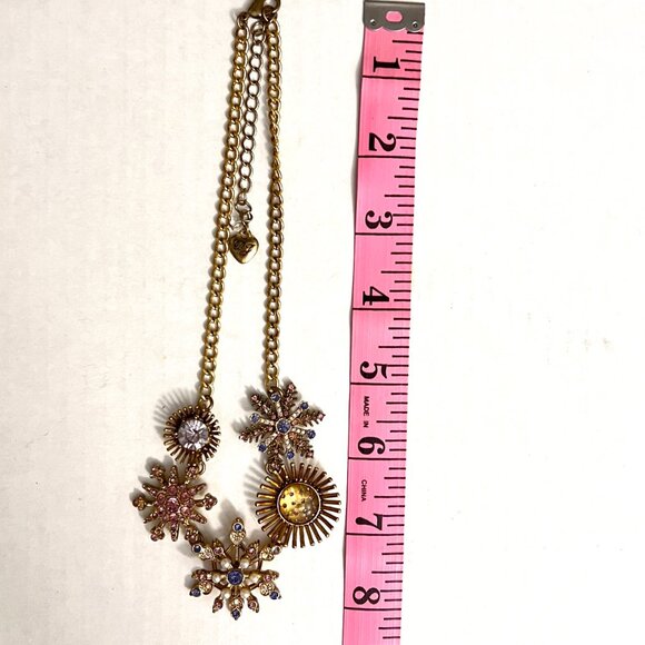 Betsey Johnson Gold Tone Winter Wonderland Holiday Rhinestone Statement … - Picture 15 of 15